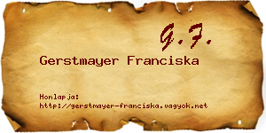 Gerstmayer Franciska névjegykártya